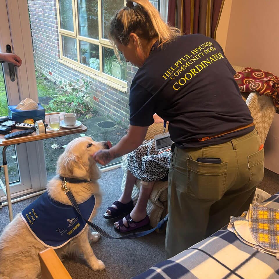 Keren and a community dog